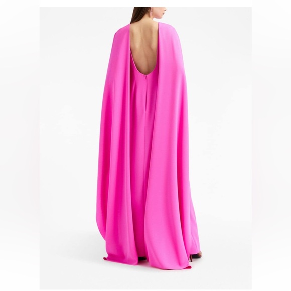 Oscar de la Renta Cowl back Georgette Cape Back Caftan - Picture 4 of 8